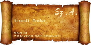 Szendi Andor névjegykártya
